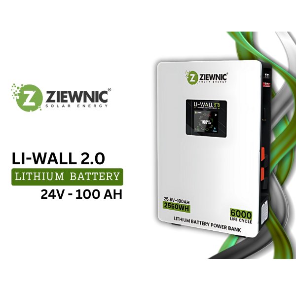Ziewnic LI-WALL 2.0 Lithium Battery 24V – 100AH